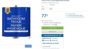 Price First 4 Roll Bathroom Tissue walmart canada