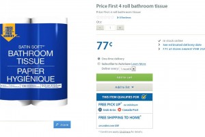 Price First 4 Roll Bathroom Tissue walmart canada