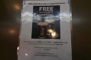 McDonalds free Small McCafé Latte or Cappuccino