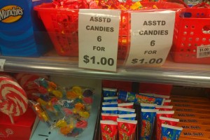 assorted candy buck or two