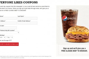 arby's canada free coupon