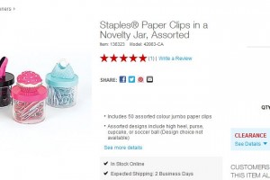 paper clips jumbo in a novelty jar staples canada