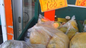 Subrise market cantaloupe opened