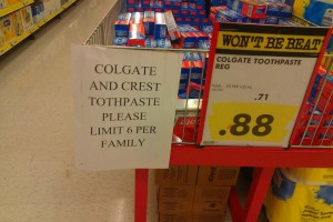 colgate and crest toothpaste 88 cents