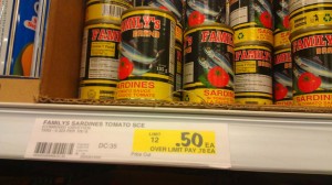 Family's SArdine 50 cents VAncouver superstore