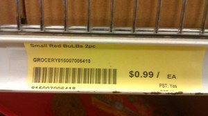 red lightbulb 99 cent