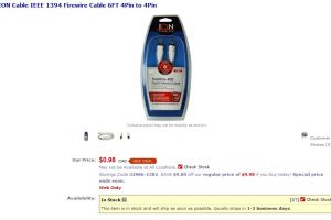 ION Cable IEEE 1394 Firewire Cable 6FT