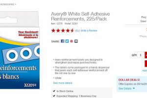 Avery White Self-Adhesive Reinforcements 225 Pack