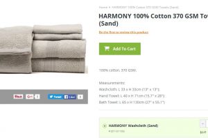 HARMONY 100% Cotton 370 GSM Towels